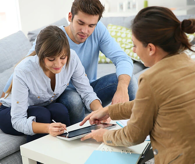 Financial advisor consulting a couple
